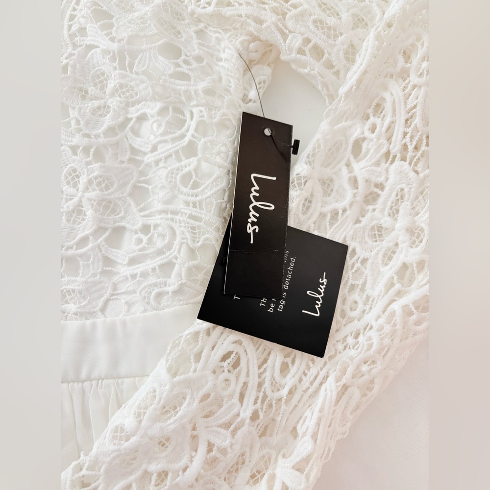 NWT - Lulus White Long Sleeve Bridal Dress - Picture 10 of 13